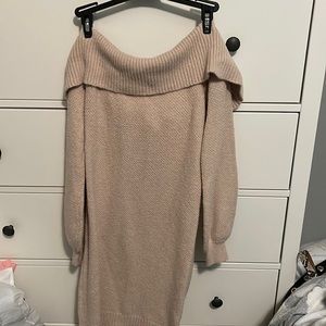 Off the shoulder sweater dress